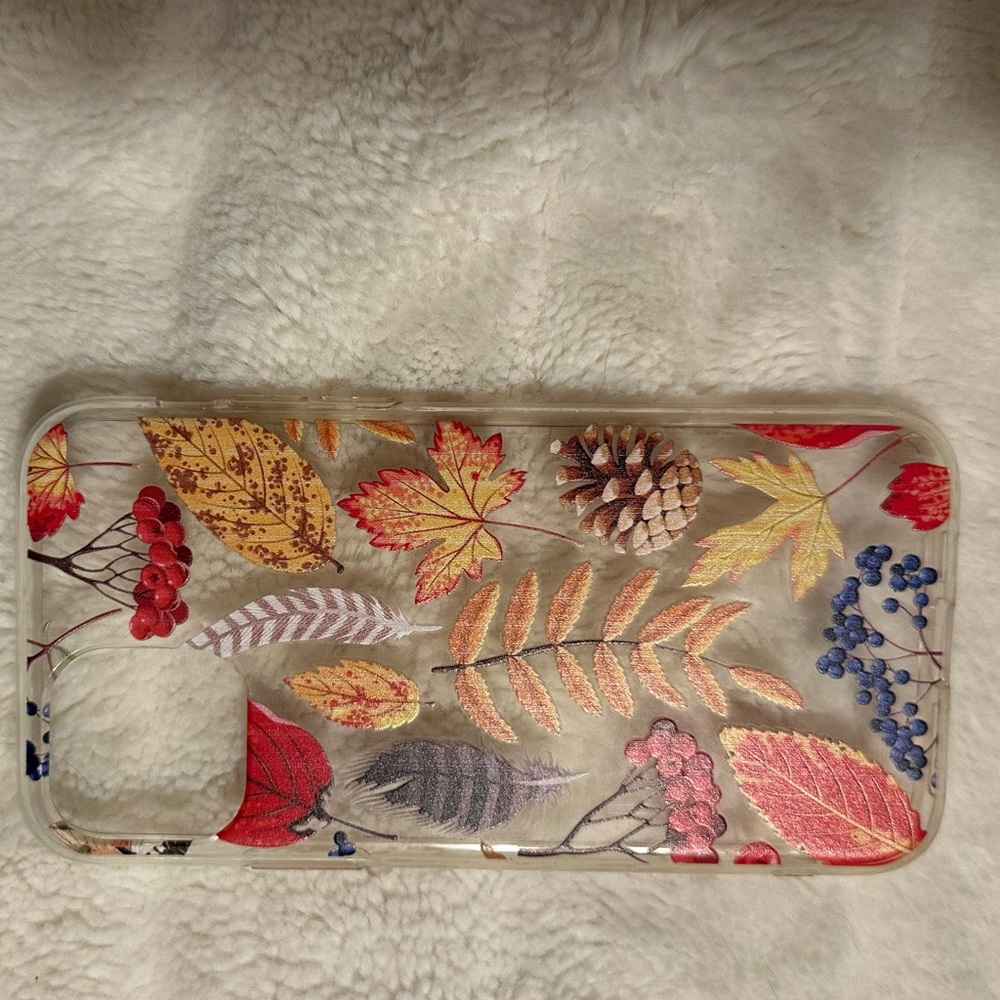 iPhone 11 Pro clear leaves and feathers case
